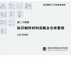 标识制作工艺师培训课程 第二十四课 标识制作材料采购及仓库管理